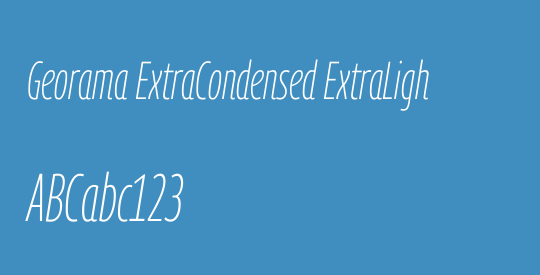Georama ExtraCondensed ExtraLight