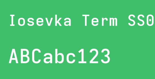 Iosevka Term SS01 SmBdEx