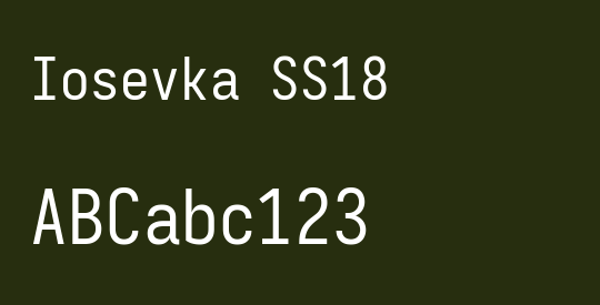 Iosevka SS18