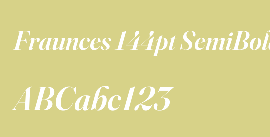 Fraunces 144pt SemiBold