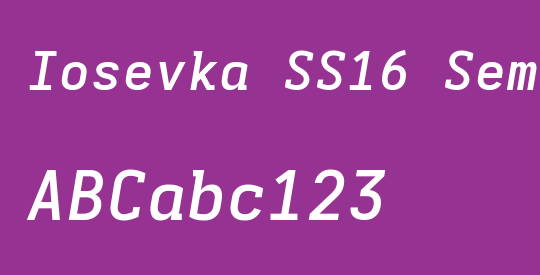 Iosevka SS16 Semibold Extended