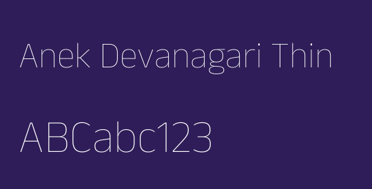 Anek Devanagari Thin