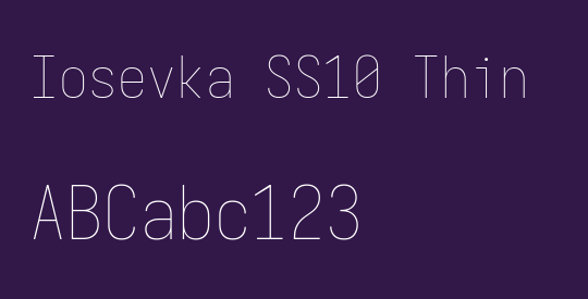 Iosevka SS10 Thin