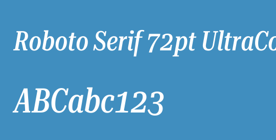 Roboto Serif 72pt UltraCondensed Medium