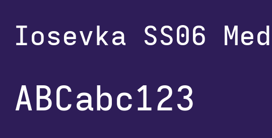 Iosevka SS06 Medium Extended