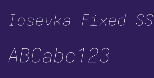 Iosevka Fixed SS08 ThEx