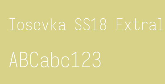 Iosevka SS18 Extralight