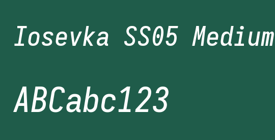 Iosevka SS05 Medium