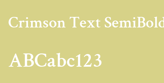 Crimson Text SemiBold