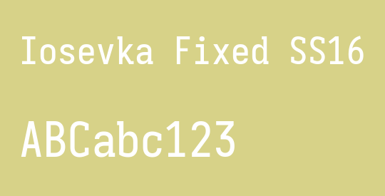 Iosevka Fixed SS16 Medium