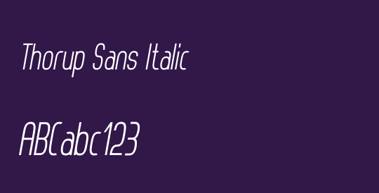 Thorup Sans Italic
