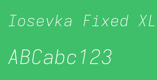 Iosevka Fixed XLtExObl