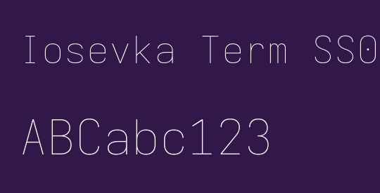 Iosevka Term SS01 ThEx