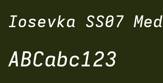Iosevka SS07 Medium Extended