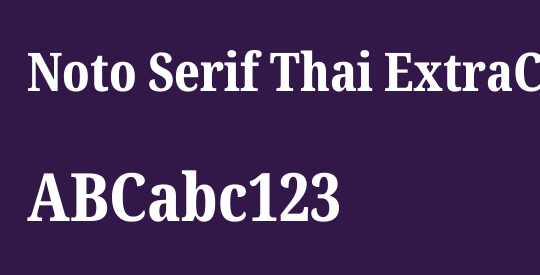Noto Serif Thai ExtraCondensed ExtraBold