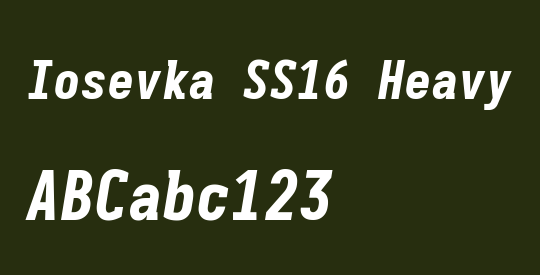 Iosevka SS16 Heavy Oblique
