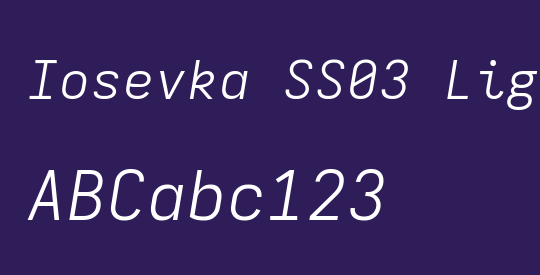 Iosevka SS03 Light Extended