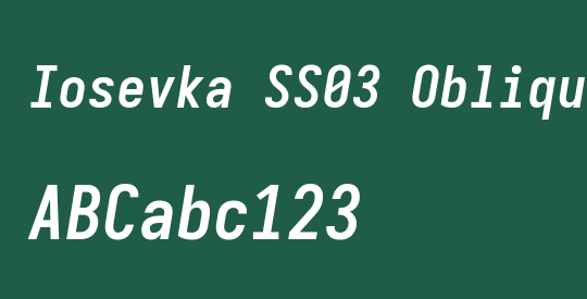 Iosevka SS03 Oblique