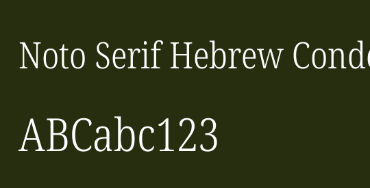 Noto Serif Hebrew Condensed Light