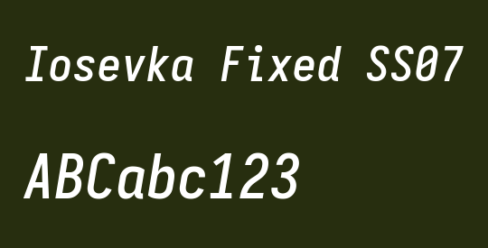 Iosevka Fixed SS07 Semibold