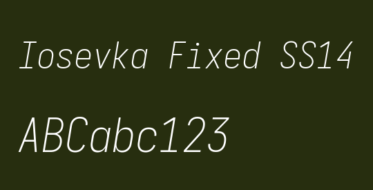 Iosevka Fixed SS14 Extralight