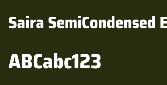 Saira SemiCondensed ExtraBold