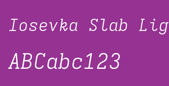 Iosevka Slab Light Extended