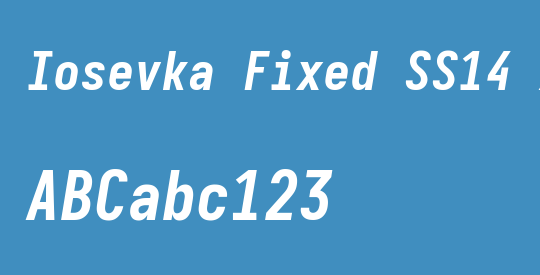 Iosevka Fixed SS14 XBdObl