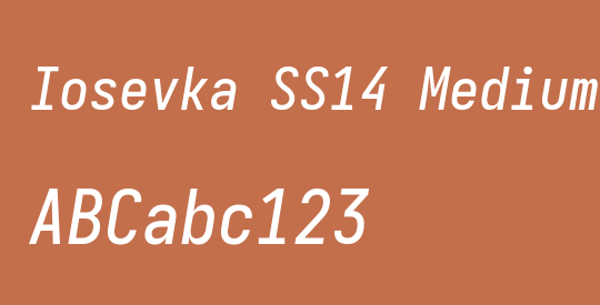 Iosevka SS14 Medium Oblique