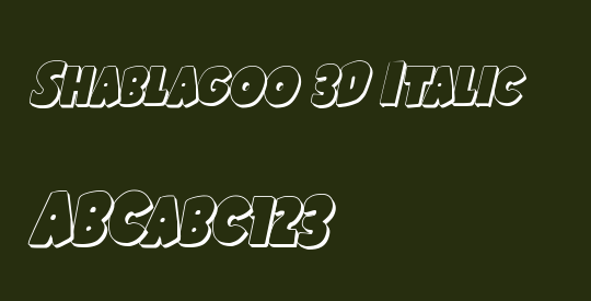Shablagoo 3D Italic