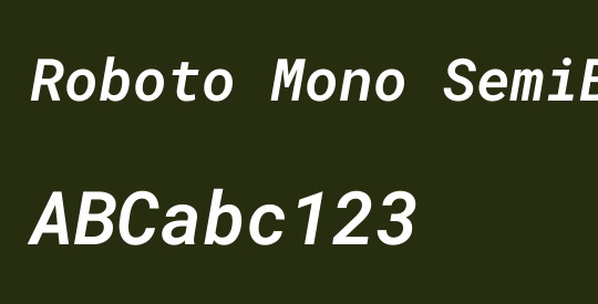 Roboto Mono SemiBold