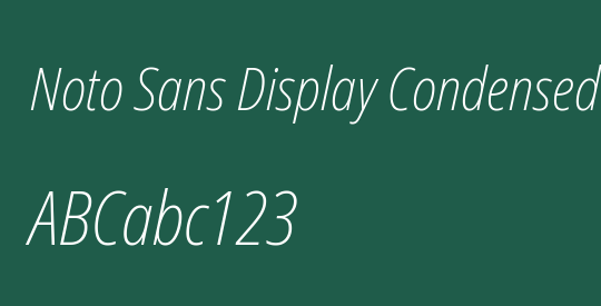 Noto Sans Display Condensed ExtraLight