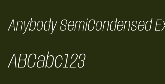 Anybody SemiCondensed ExtraLight