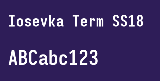 Iosevka Term SS18