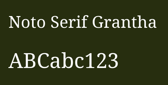 Noto Serif Grantha