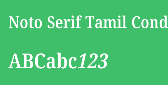 Noto Serif Tamil Condensed SemiBold
