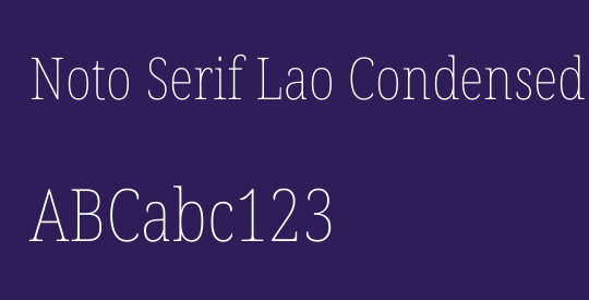 Noto Serif Lao Condensed Thin