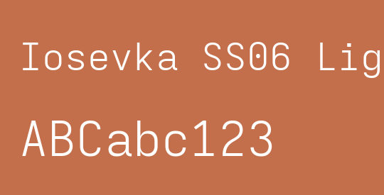 Iosevka SS06 Light Extended