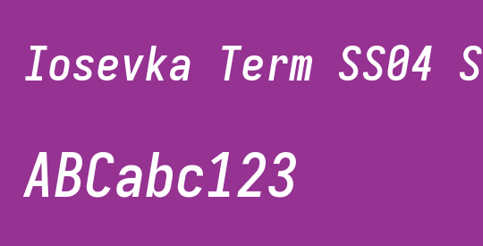 Iosevka Term SS04 Semibold