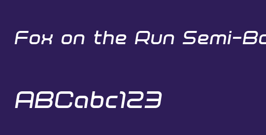 Fox on the Run Semi-Bold Semi-Italic