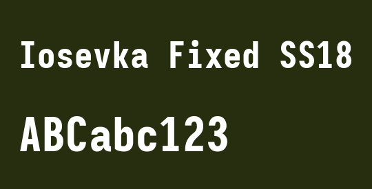 Iosevka Fixed SS18 Heavy