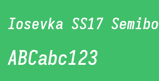 Iosevka SS17 Semibold Oblique