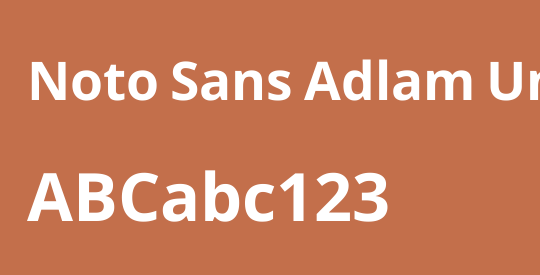 Noto Sans Adlam Unjoined