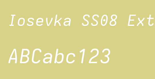 Iosevka SS08 Extended