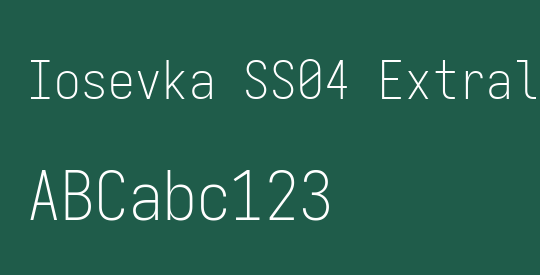 Iosevka SS04 Extralight