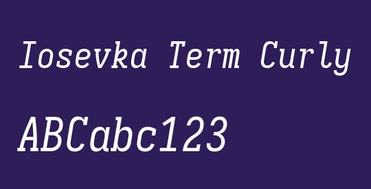 Iosevka Term Curly Slab