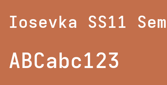 Iosevka SS11 Semibold Extended