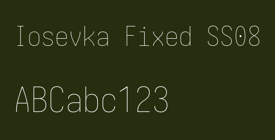 Iosevka Fixed SS08 Thin