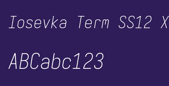 Iosevka Term SS12 XLtObl