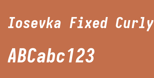 Iosevka Fixed Curly XBdObl